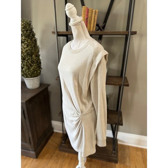 Etoile Isabel Marant Michaela Jersey Mini Dress Ecru Womens Size FR 42 US 10 - Picture 9 of 15